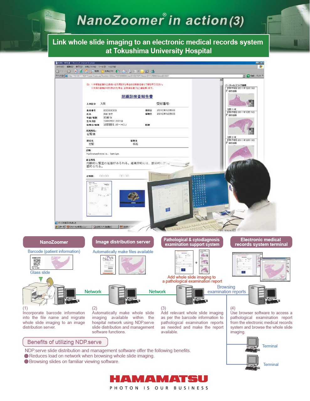 NanoZoomer in action (3) Link whole slide imaging to an electronic medical records system at Tokushima University Hospital