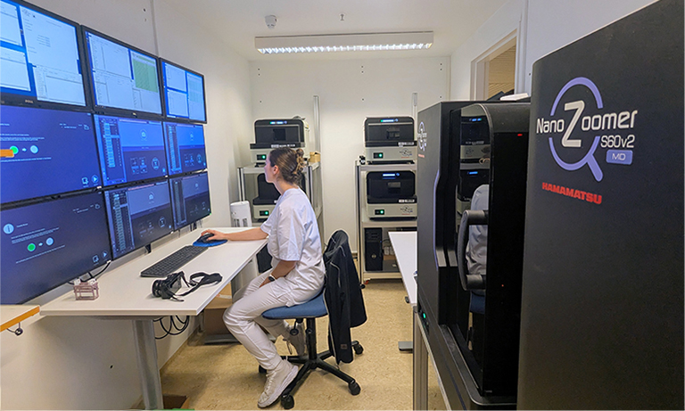 A technical assistant working in scanner room